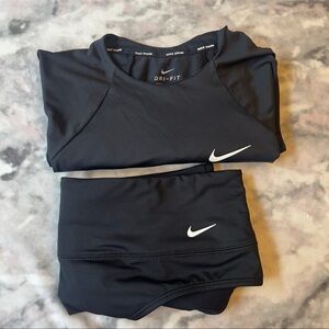 Nike Black Dri-FIT Swim Set w/Long Sleeve Tee and Bikini Bottoms. SPF 40